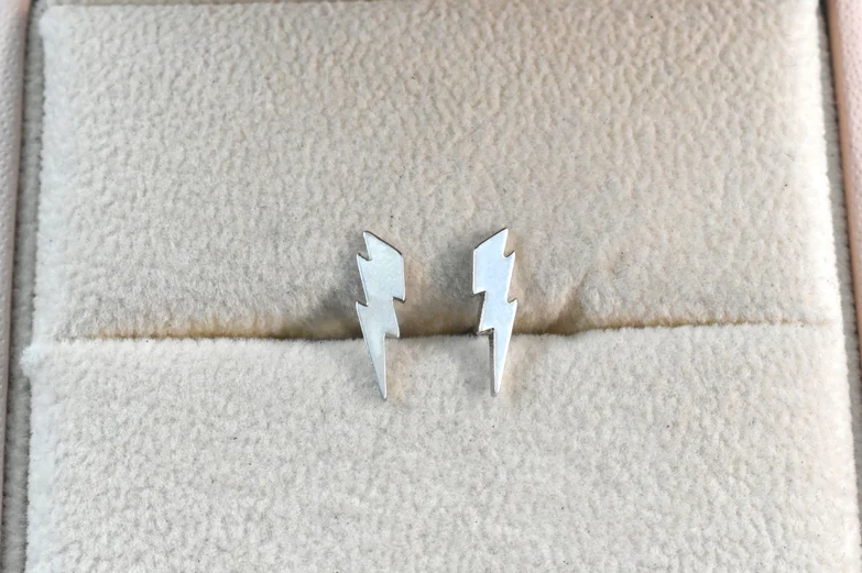 Earrings, EG-77R, 1 pair, Original Rhodium Plated Brass, 12x3mm, Nickel Free, Bolt Earrings, Titanium Post