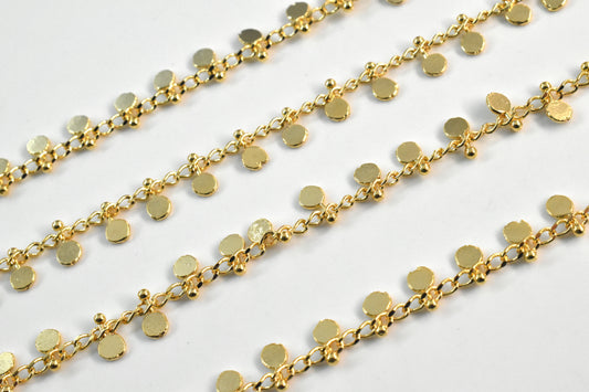 Chain, CJY-01GU, Gold Plated on Brass, 1 meter, Fashionable Chain, Brass Chain