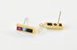 Rectangle Color Earrings w/link (EDO-139GR)